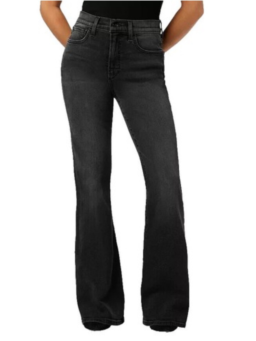JOE'S High Rise Black Petite Flare Stretch Jeans--NWT--32